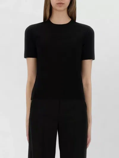 Max Mara Adelio Crew Neck Short Sleeve Top In Black