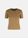 Max Mara 'adelio' Hazelnut Viscose Blend T-shirt