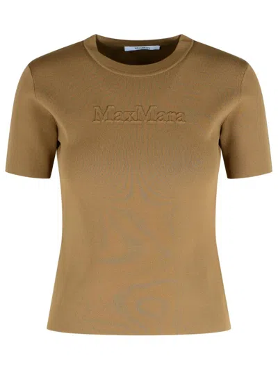 MAX MARA MAX MARA 'ADELIO' HAZELNUT VISCOSE BLEND T-SHIRT