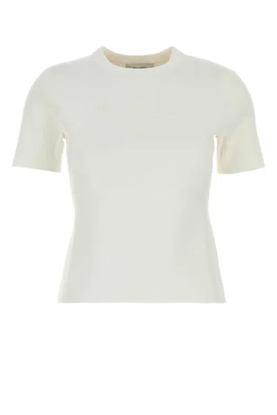Max Mara White Viscose Blend Adelio T-shirt In Neutral