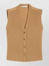 Max Mara Adjustable Back Strap Sleeveless Jacket In Neutral