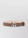 Max Mara Adjustable Calf Suede Leather Strap With Stitch Detailing In Brown