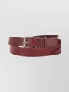 Max Mara Adjustable Leather Belt Metal Buckle In Red