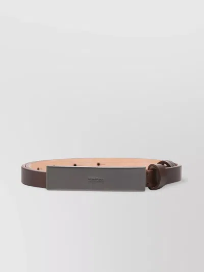 Max Mara Adjustable Length Rectangular Buckle Belts In Cocoa