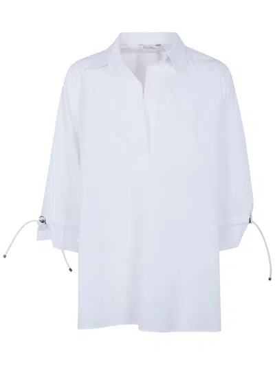 Max Mara Adorini Cotton Popeline Oversized Shirt In White