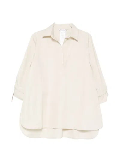 Max Mara Adorni Drawstring-cuff Blouse In Neutral