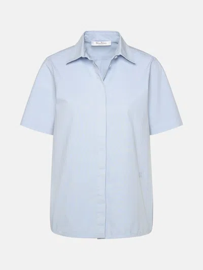 Max Mara 'adunco' Light Blue Cotton Blend Shirt