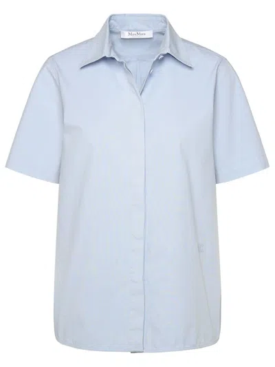 Max Mara Adunco Cotton Shirt In Light Blue