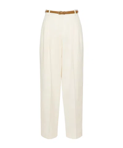 Max Mara Adunco Pleated Pressed-crease Trousers In Neutral