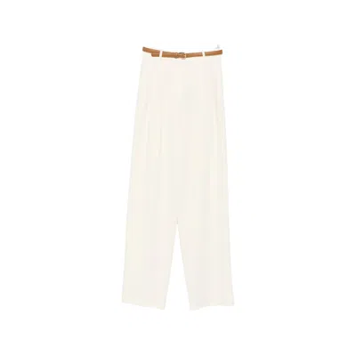 Max Mara Adunco Pleated Pressed-crease Trousers In White