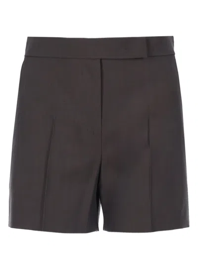 Max Mara Adunco Virgin Wool Shorts In Grey