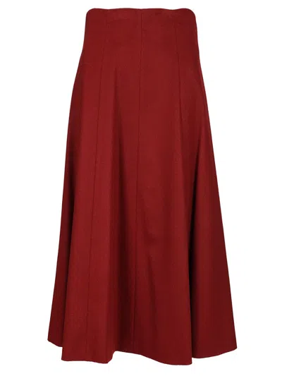 Max Mara Adv - Geneve Drap Baby Camel Zibellinato A-line Skirt Skirts Red
