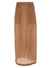 Max Mara Mid-length Crinkled Maxi Skirt With Elastic Waistband In Multi