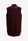 Max Mara Aeroso Long Utility Vest In Red