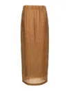 Max Mara Crinkled Texture Midi Skirt With Elastic Waistband