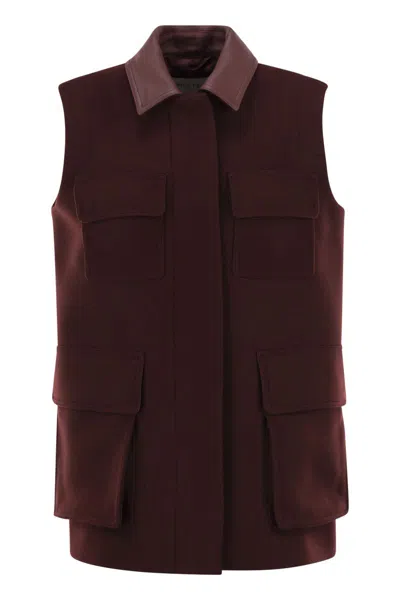Max Mara Aeroso1234 - Long Waistcoat In Wool, Alpaca And Cashmere In Red