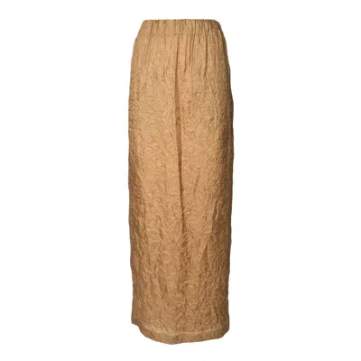 MAX MARA AEROSO1234 LONG SKIRT IN CRUSHED WOOL CAMEL