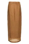 Max Mara Crinkled Texture Midi Skirt With Elastic Waistband