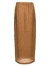 Max Mara Crinkled Texture Midi Skirt With Elastic Waistband