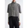 Max Mara Aeuro Glen Plaid Convertible Cashmere Cape In Gray