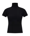 Max Mara Ribbed Turtleneck Top In Black