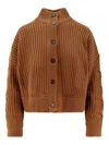 Max Mara Afelio Wool And Cashmere Cardigan In Brown