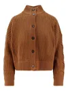 Max Mara Afelio Wool And Cashmere Cardigan In Brown