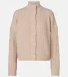 Max Mara Afelio Wool And Cashmere Cardigan In Brown