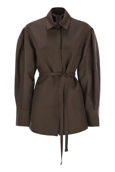 MAX MARA MAX MARA AFFARI - LINEN AND SILK SHIRT WITH BELT