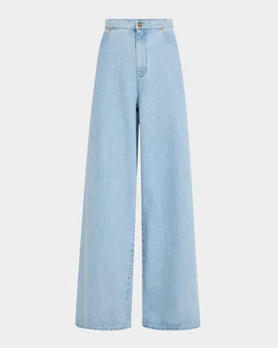 Max Mara Affari Wide-leg Denim Jeans In Blue