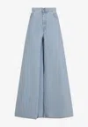 Max Mara Wide-leg High-waist Jeans With Classic Five-pocket Styling In Blue
