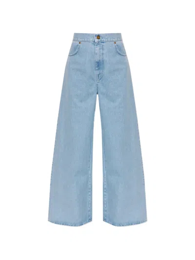 Max Mara Wide Leg Denim Jeans In Blue