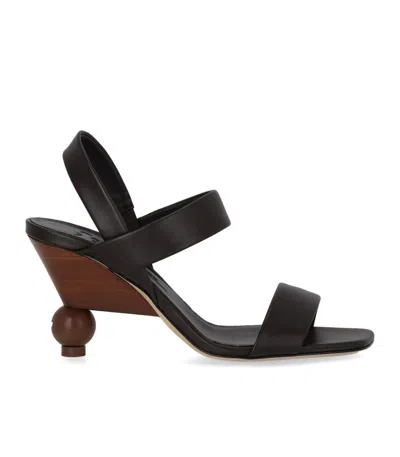 Max Mara Affetto Ebony Heeled Sandal In Black