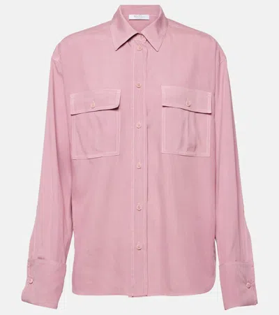 Max Mara Affetto Silk Shirt In Pink