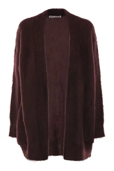 Max Mara Affetto1234 - Mohair Yarn Cardigan In Burgundy