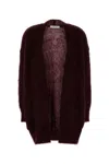 Max Mara Grape Mohair Blend Affetto1234 Cardigan In Animal Print