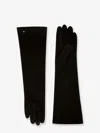 Max Mara Afide Long Suede Gloves In Black