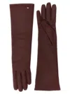 Max Mara Long Length Five-finger Gloves In Brown