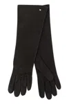 Max Mara Afideesuede - Long Suede Nappa Gloves In Brown