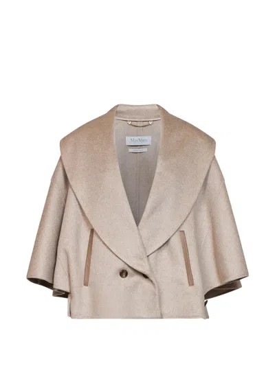 Max Mara Agalosce Shawl-collar Double-breasted Jacket In Brown