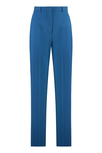 Max Mara Turquoise Wool Agami Trouser In Blue