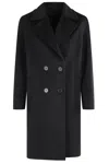 Max Mara Long Sleeve Coat In Black