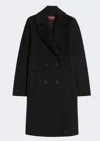 Max Mara Bcollag Belted Double-breasted Coat In Black
