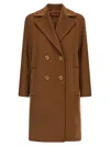Max Mara Agenda Double-breasted Coat In Brown