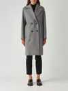 Max Mara 'agenda' Double-breasted Virgin Wool Coat In Gray