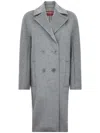 Max Mara 'agenda' Double-breasted Virgin Wool Coat In Gray