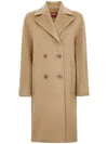 Max Mara 'agenda' Double-breasted Virgin Wool Coat In Brown