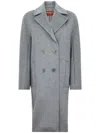 Max Mara 'agenda' Double-breasted Virgin Wool Coat In Gray