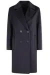 Max Mara Long Sleeve Coat In Blue