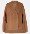 Max Mara Agenzia Double-breasted Virgin Wool Cape In Brown